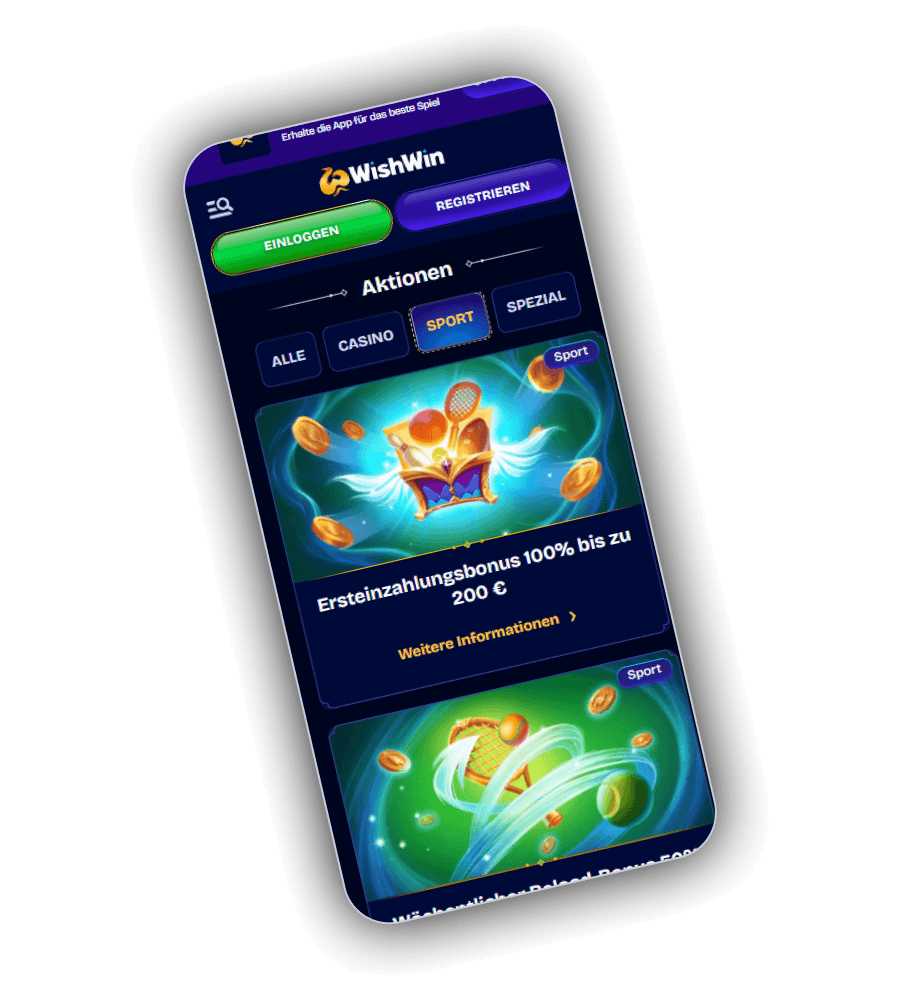 WishWin Casino-Aktionen DE